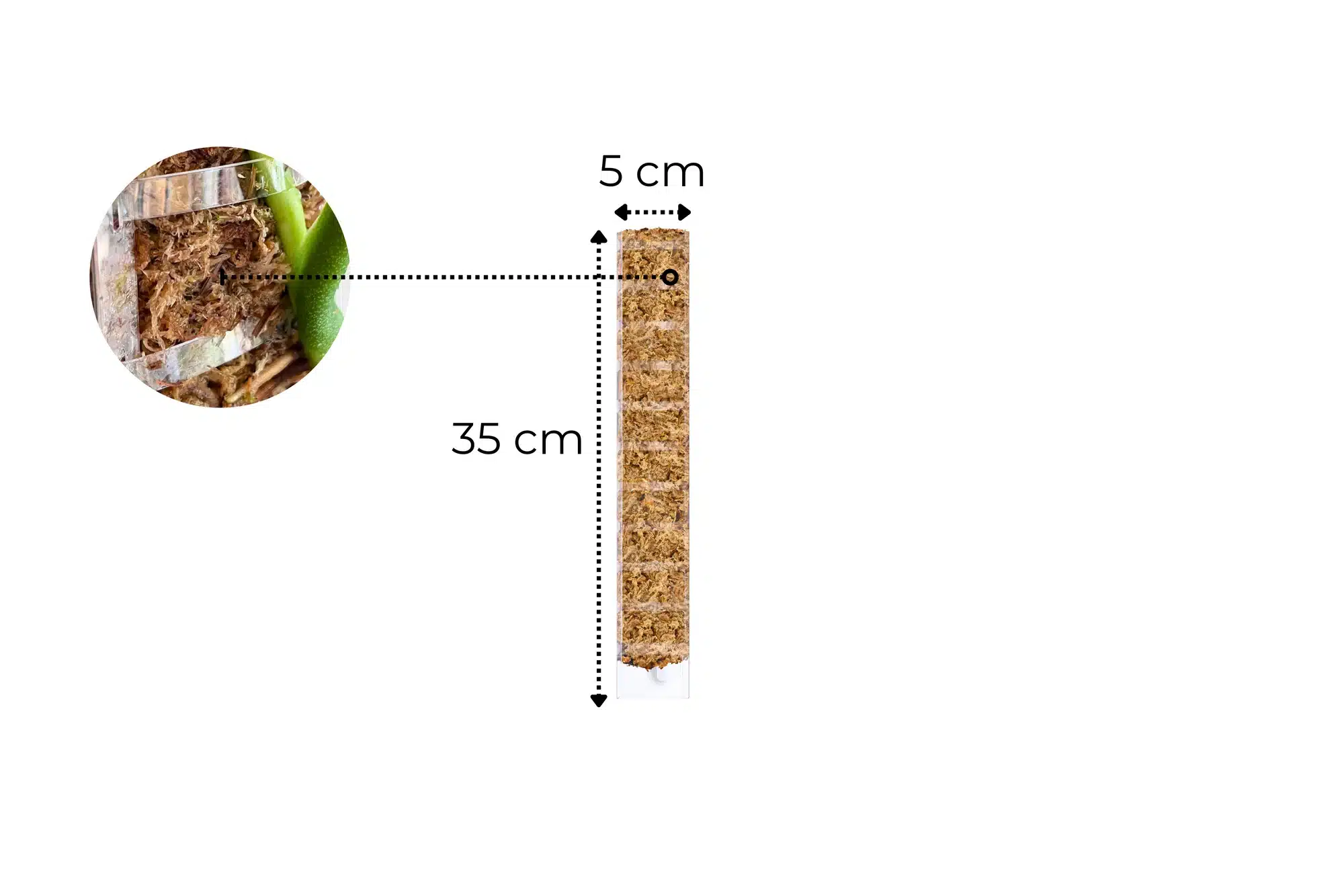 Sphagnum Moss Pole with Front Opening 3